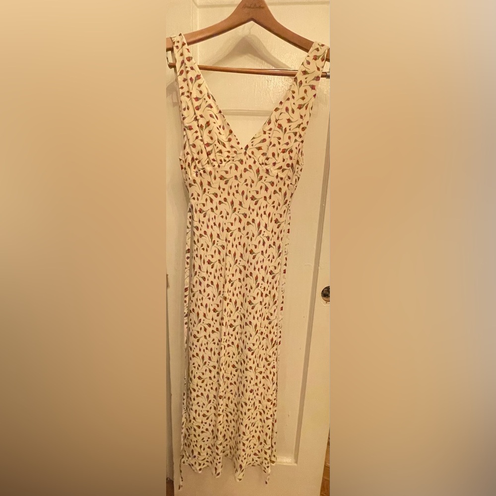 Reformation Cream and Red Floral Maxi Dress